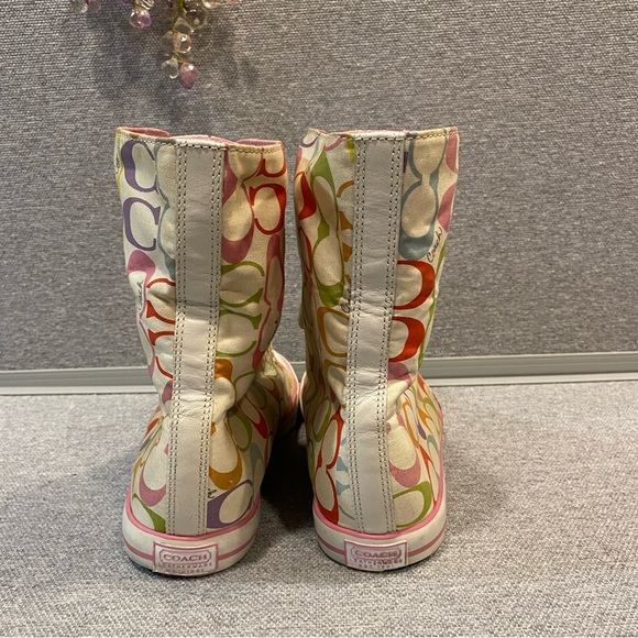 Coach Multi Color Signature Hi-Top Sneakers Sz10 - Picture 7 of 11